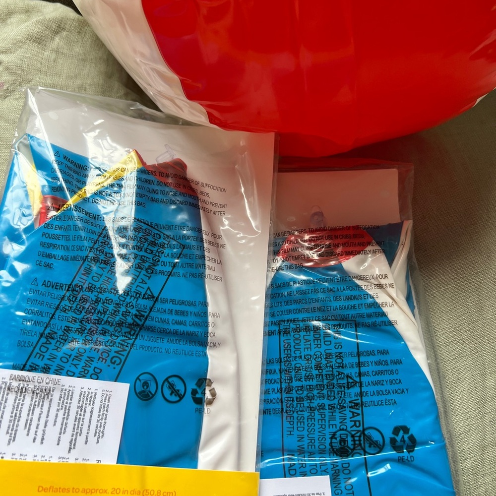 ( 5 pc)Colorful Inflatable Beach Ball - Picture 2 of 2